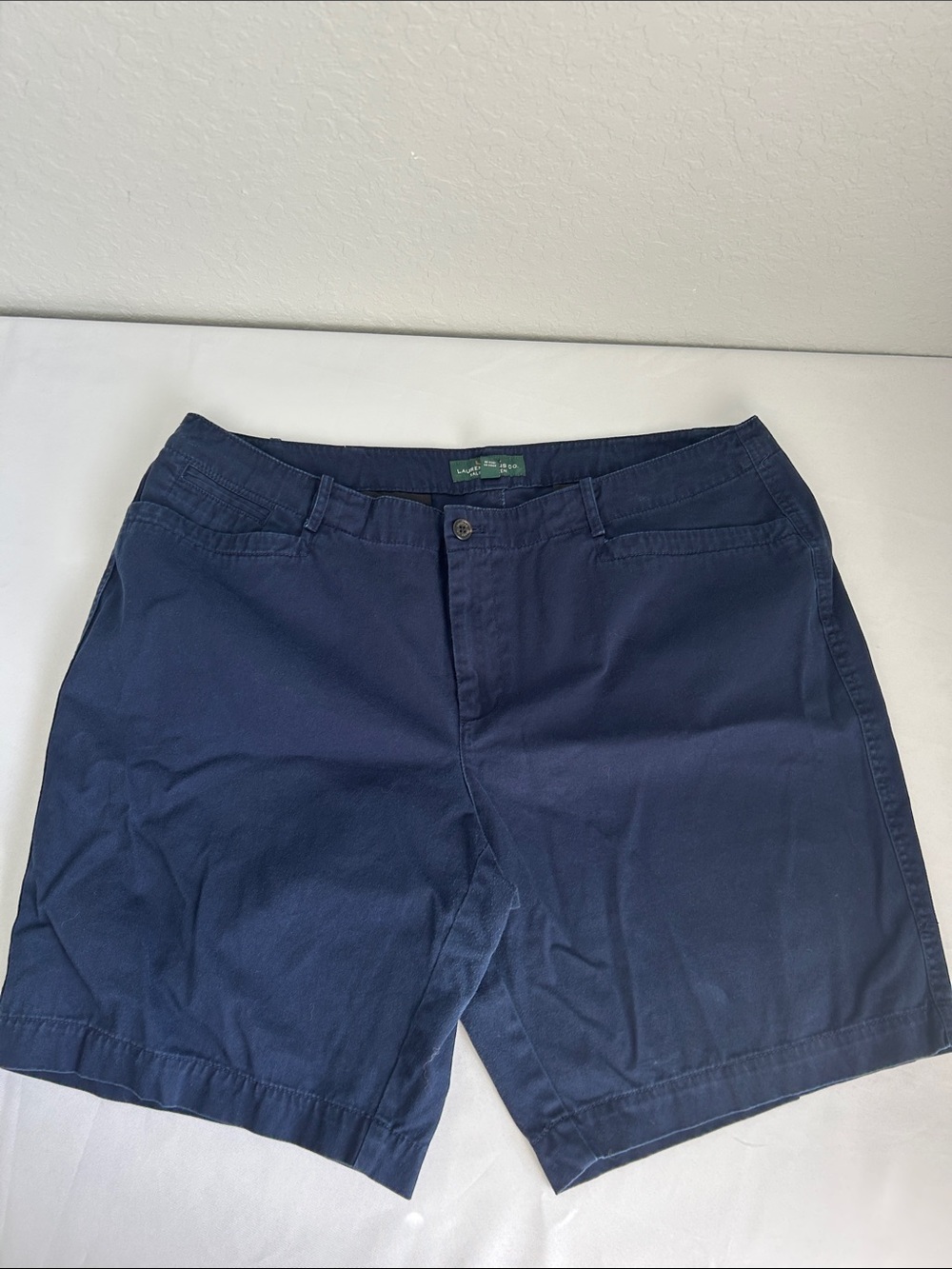 Lauren Ralph Lauren LRL Navy Shorts 18W Plus Size Classic Chino